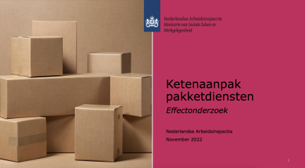 Ketenaanpak pakketdiensten Effectonderzoek: arbeidsinspectie ziet verbeteringen bij pakketbezorgers